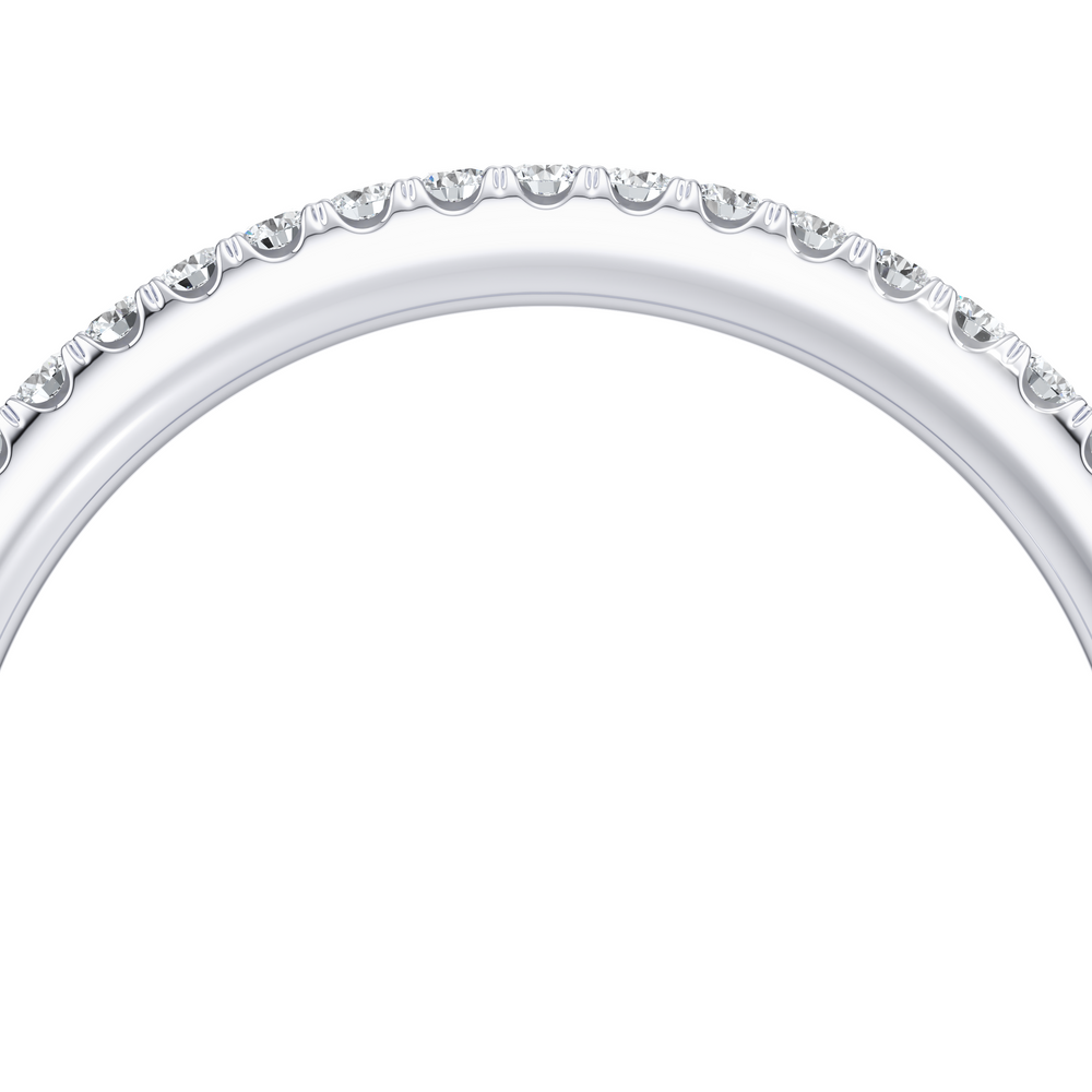 Kate Lab Diamond Wedding Band Platinum One Row Aerial 3/4 View