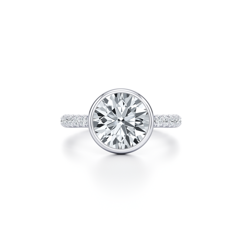 Elle Bezel Solitaire Lab Diamond Engagement Ring image 1