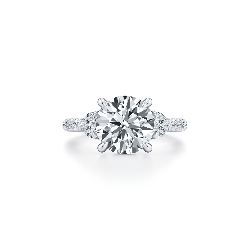 Chelsea Heart Three Stone Lab Diamond Engagement Ring image 1