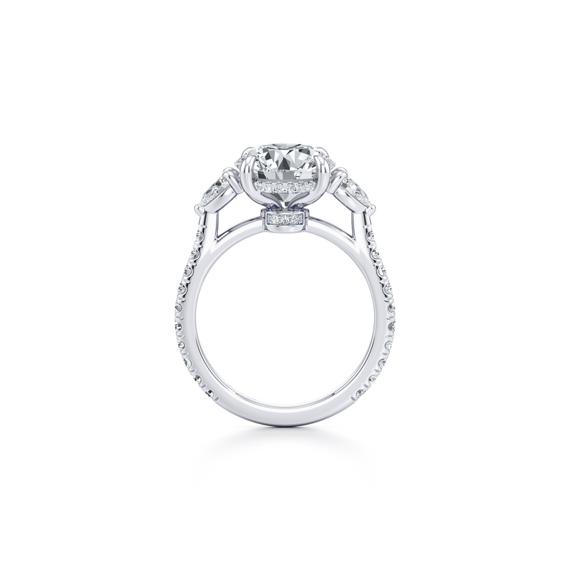 Chelsea Pear Three Stone Lab Diamond Engagement Ring image 4