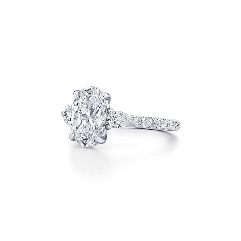 Chelsea Pear Three Stone Lab Diamond Engagement Ring image 22