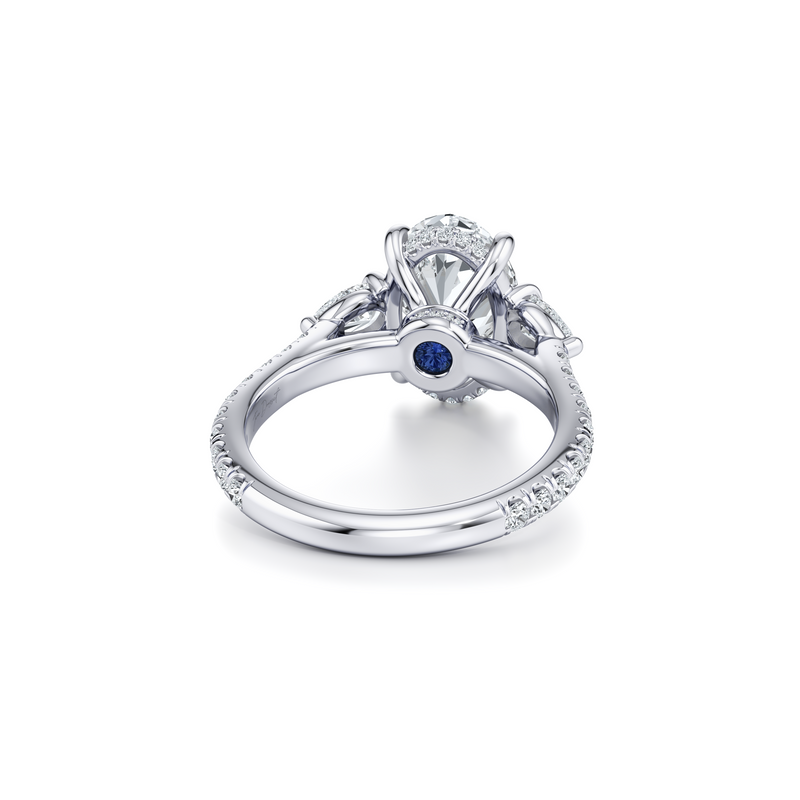 Chelsea Pear Three Stone Lab Diamond Engagement Ring image 23