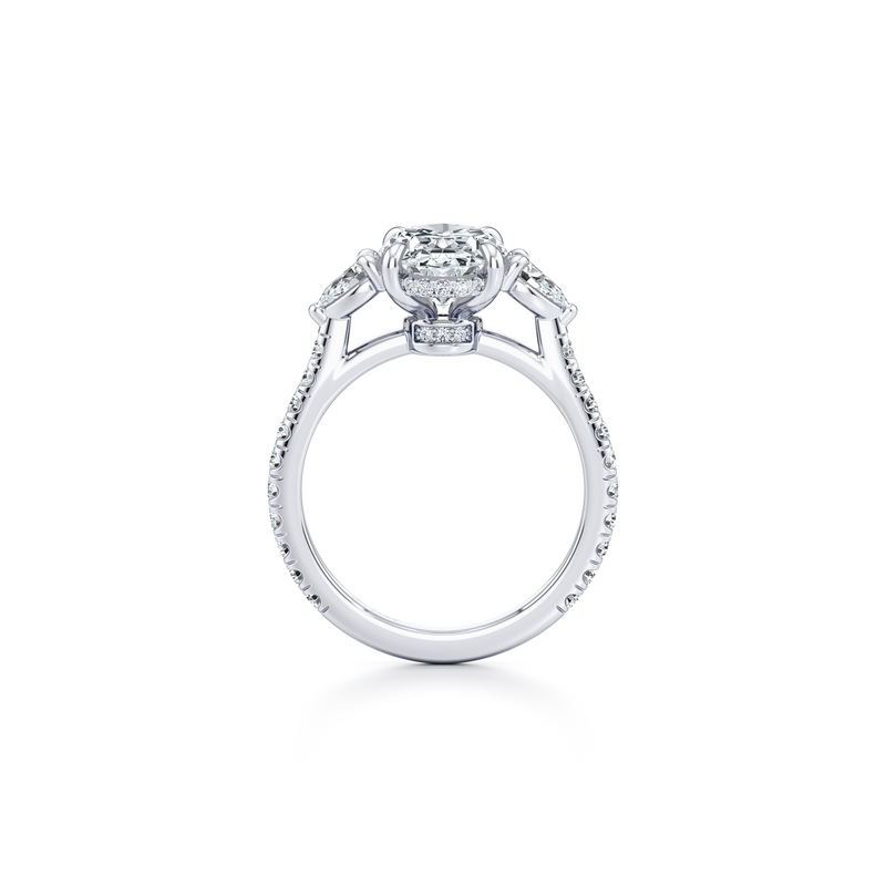 Chelsea Pear Three Stone Lab Diamond Engagement Ring image 24