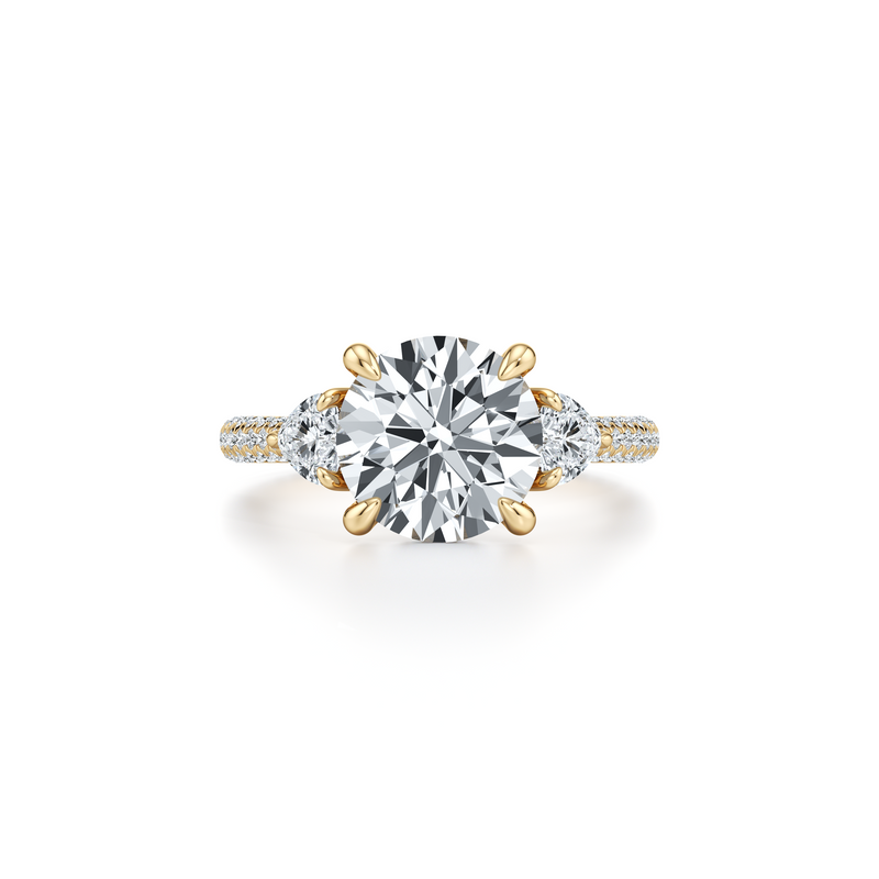 Chelsea Heart Three Stone Lab Diamond Engagement Ring image 6