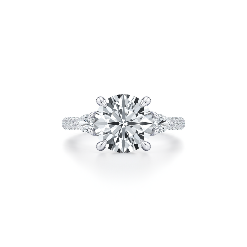 Chelsea Pear Three Stone Lab Diamond Engagement Ring image 1