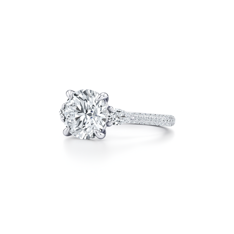 Chelsea Pear Three Stone Lab Diamond Engagement Ring image 2