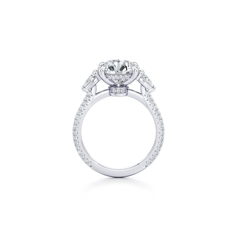 Chelsea Pear Three Stone Lab Diamond Engagement Ring image 4