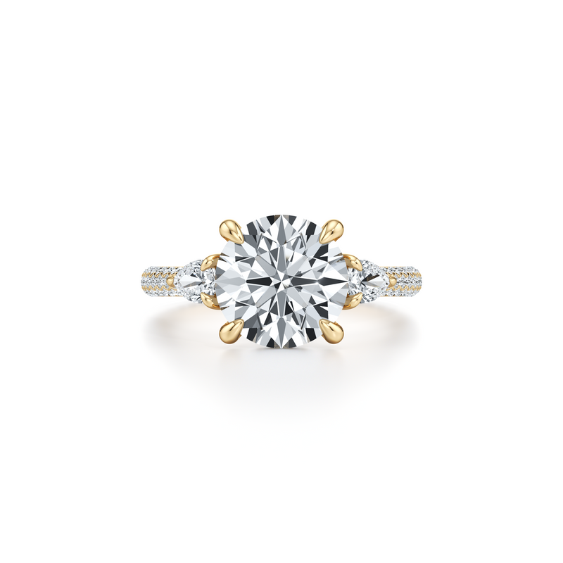 Chelsea Pear Three Stone Lab Diamond Engagement Ring image 6
