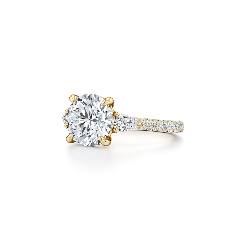 Chelsea Pear Three Stone Lab Diamond Engagement Ring image 7