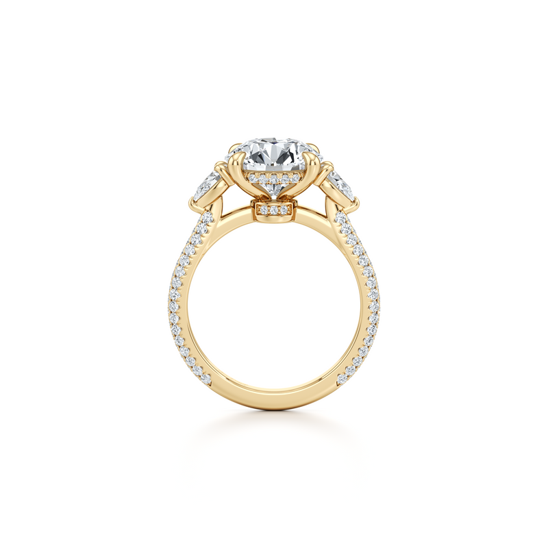 Chelsea Pear Three Stone Lab Diamond Engagement Ring image 9