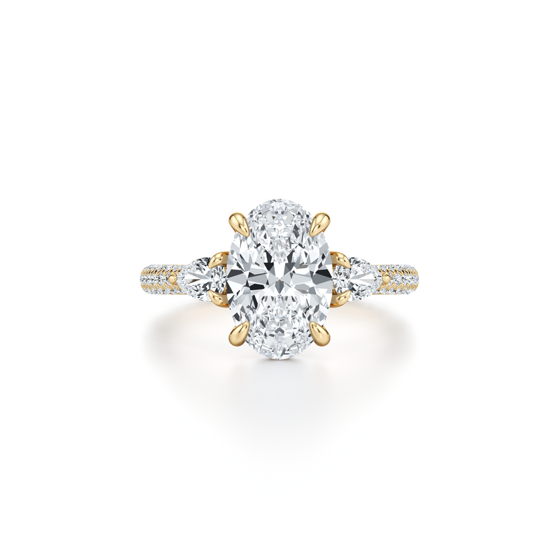 Chelsea Pear Three Stone Lab Diamond Engagement Ring image 26