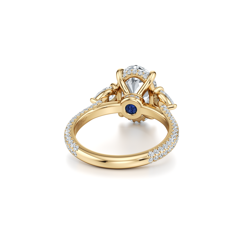 Chelsea Pear Three Stone Lab Diamond Engagement Ring image 28