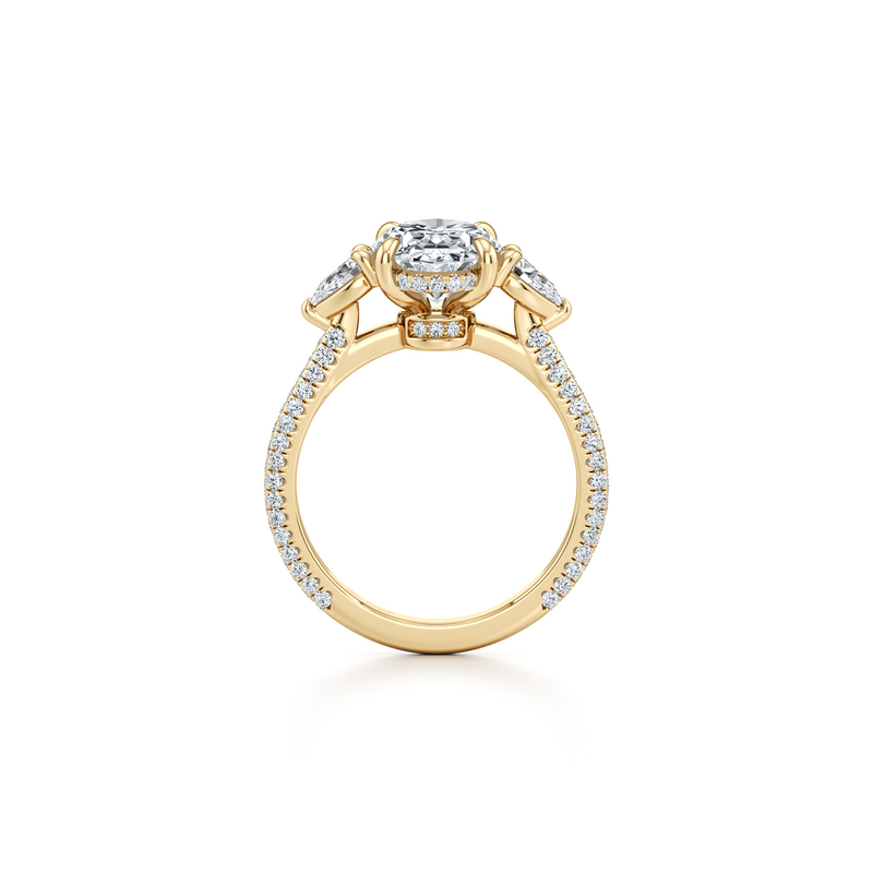 Chelsea Pear Three Stone Lab Diamond Engagement Ring image 29
