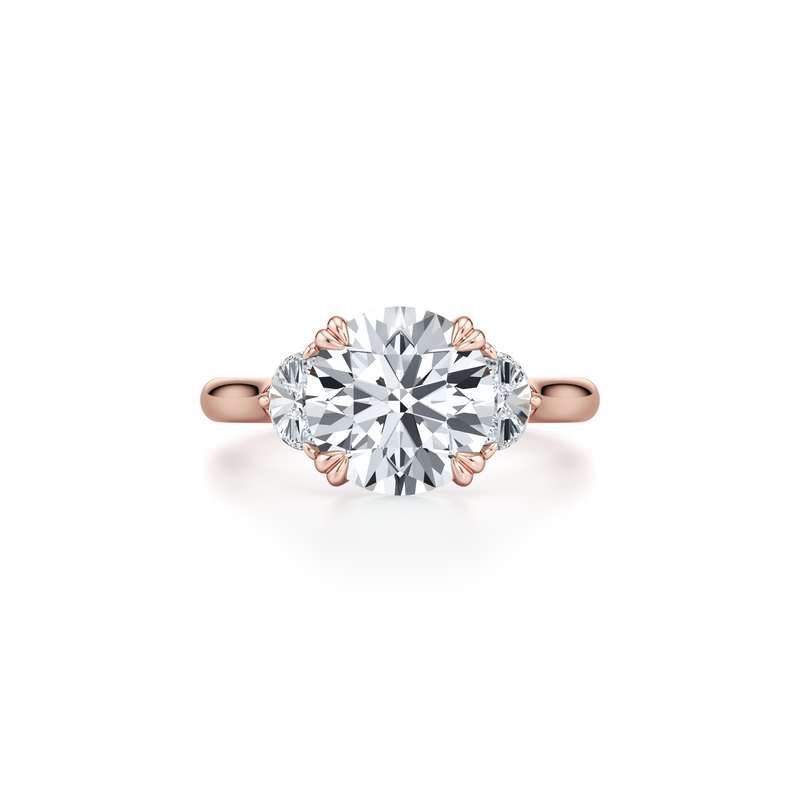 Elle Half Moon Three Stone Lab Diamond Engagement Ring image 11