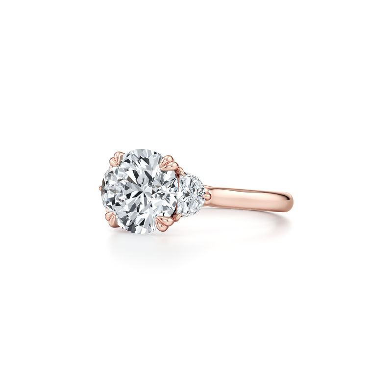 Elle Half Moon Three Stone Lab Diamond Engagement Ring image 12
