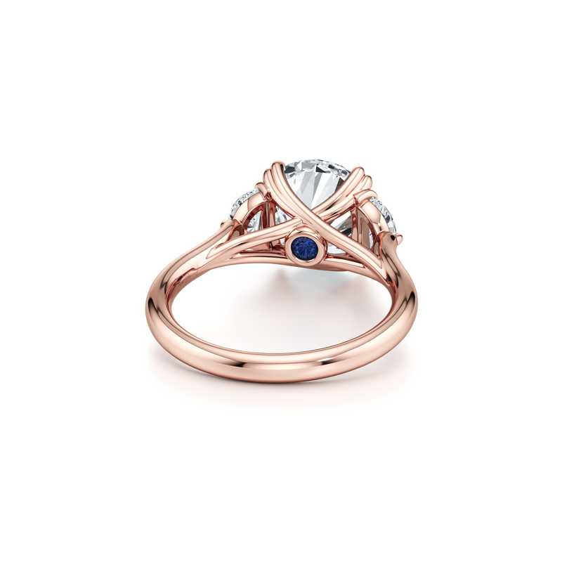 Elle Half Moon Three Stone Lab Diamond Engagement Ring image 13
