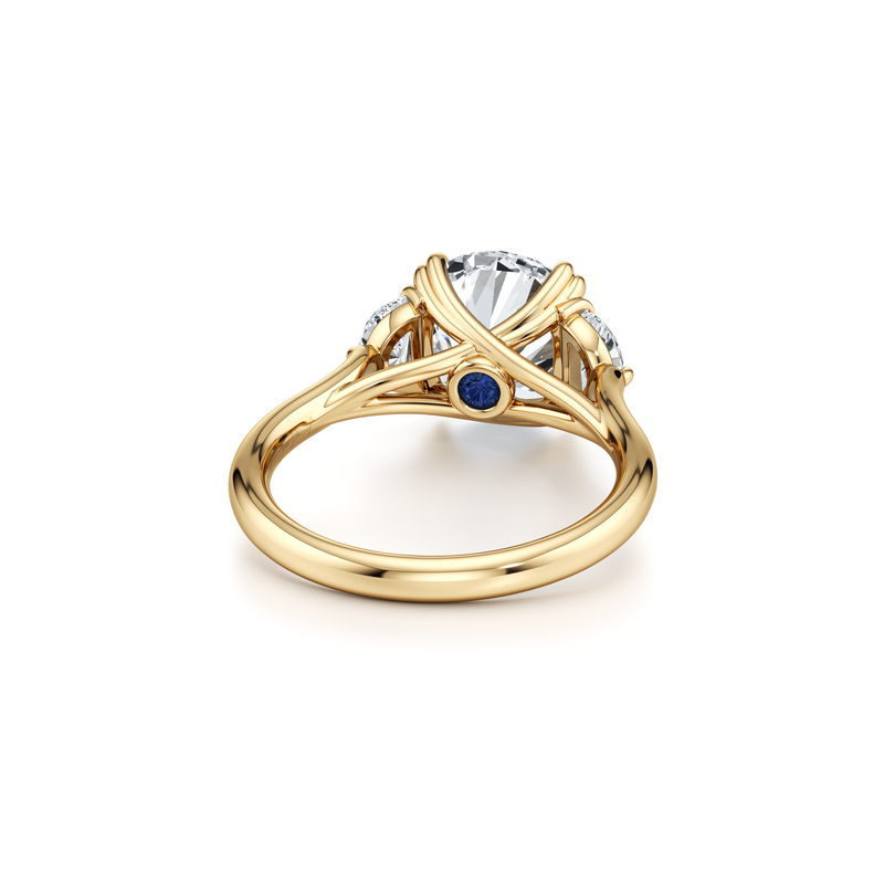 Elle Half Moon Three Stone Lab Diamond Engagement Ring image 8