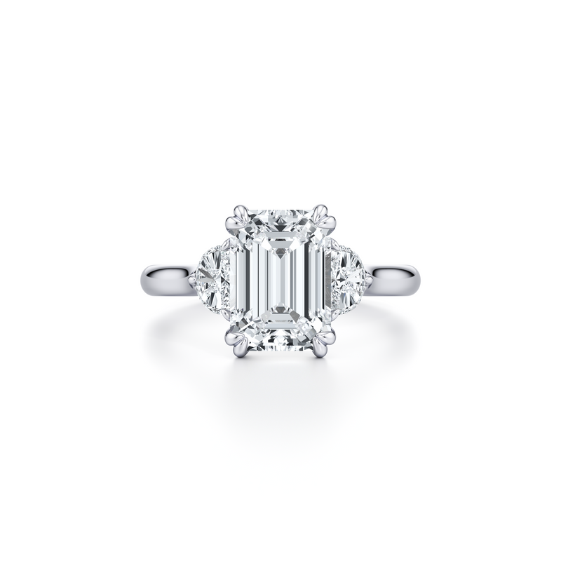 Elle Half Moon Three Stone Lab Diamond Engagement Ring image 61