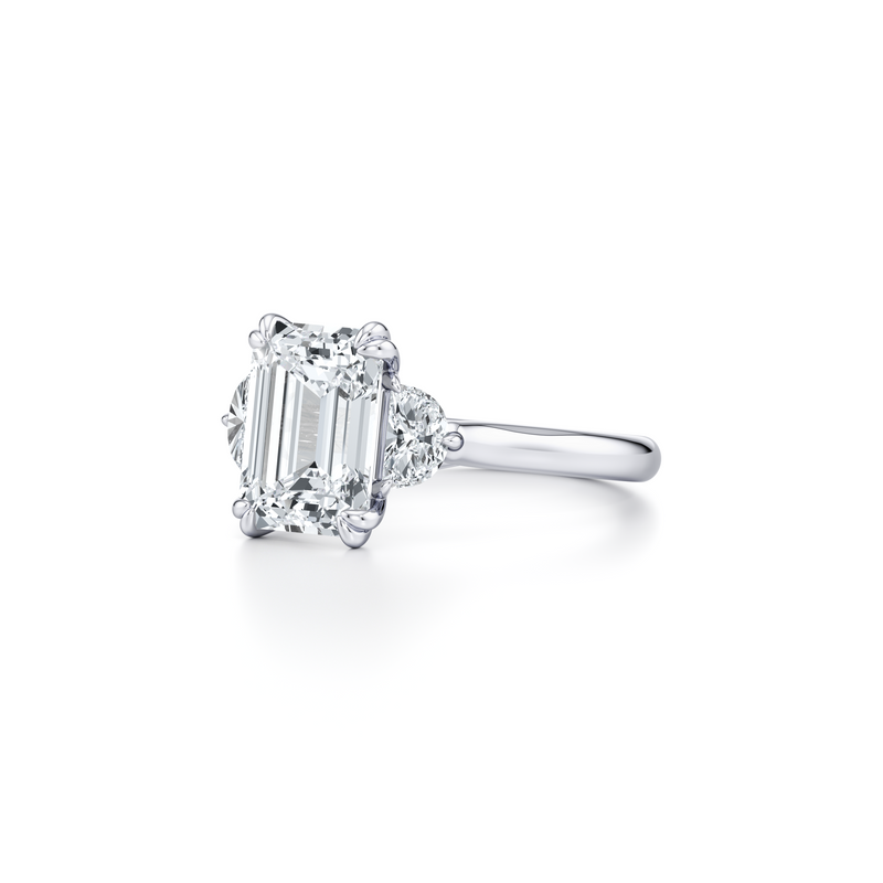 Elle Half Moon Three Stone Lab Diamond Engagement Ring image 62