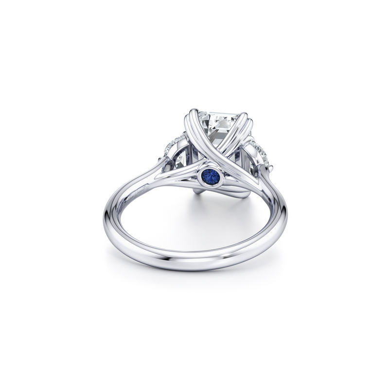 Elle Half Moon Three Stone Lab Diamond Engagement Ring image 63