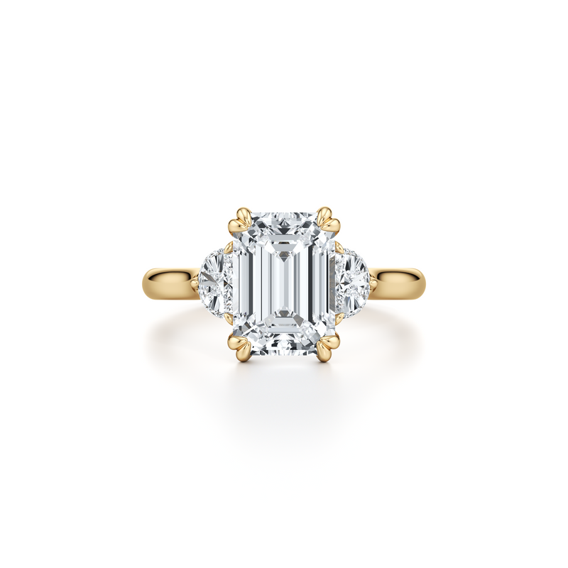 Elle Half Moon Three Stone Lab Diamond Engagement Ring image 66