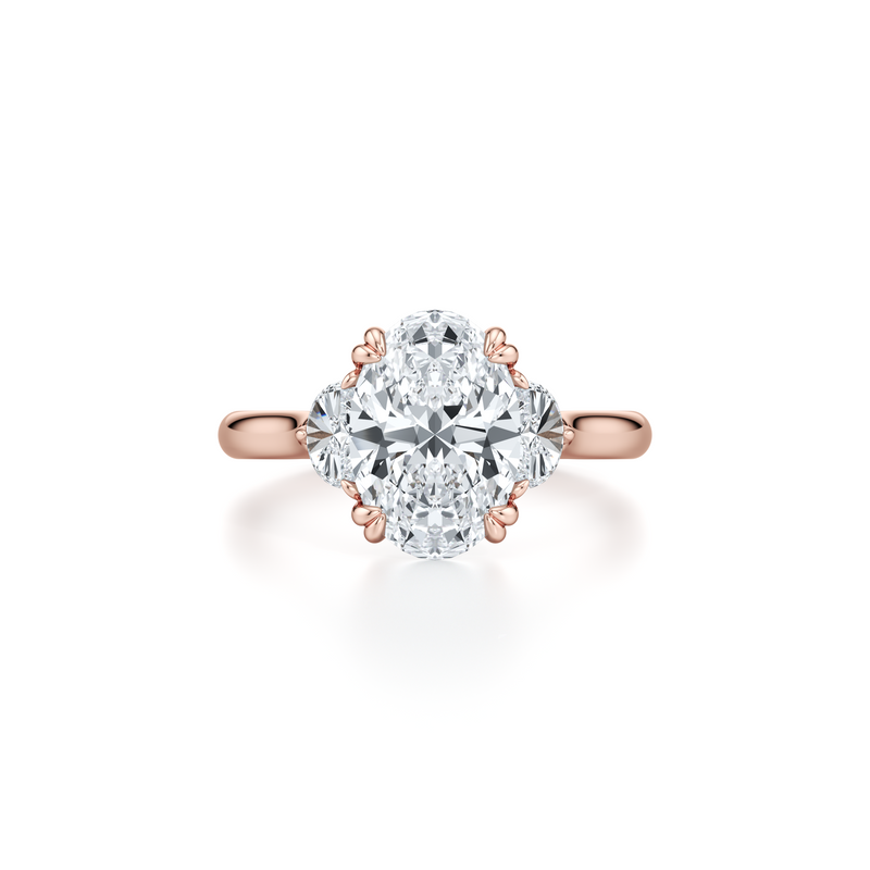Elle Half Moon Three Stone Lab Diamond Engagement Ring image 31