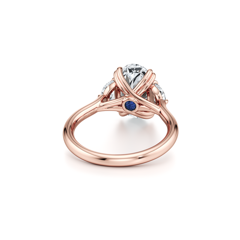 Elle Half Moon Three Stone Lab Diamond Engagement Ring image 33