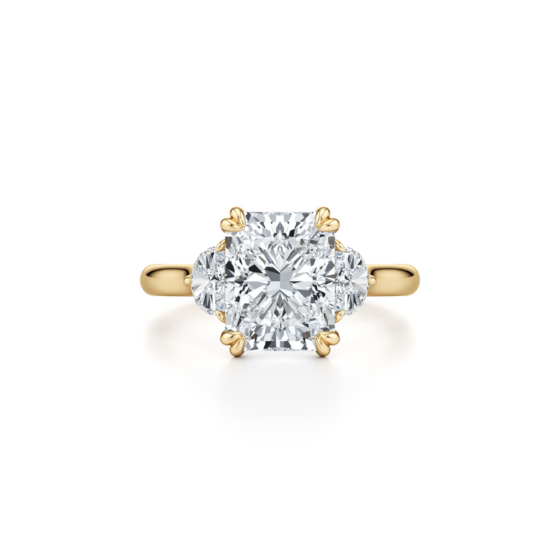 Elle Half Moon Three Stone Lab Diamond Engagement Ring image 86