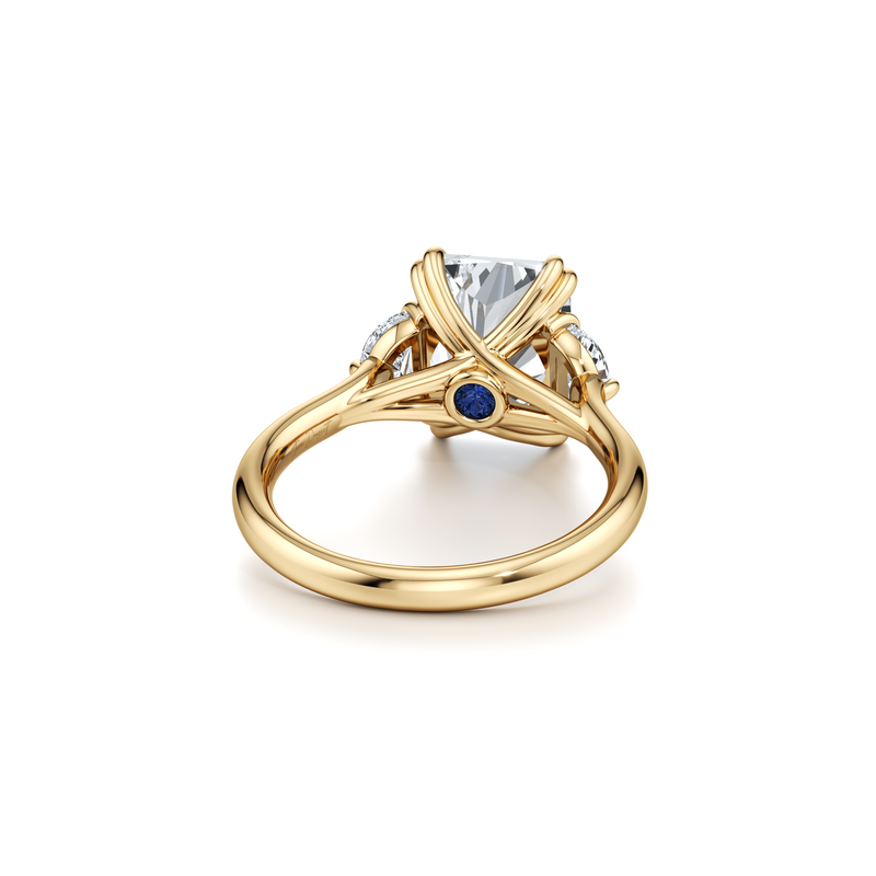 Elle Half Moon Three Stone Lab Diamond Engagement Ring image 88