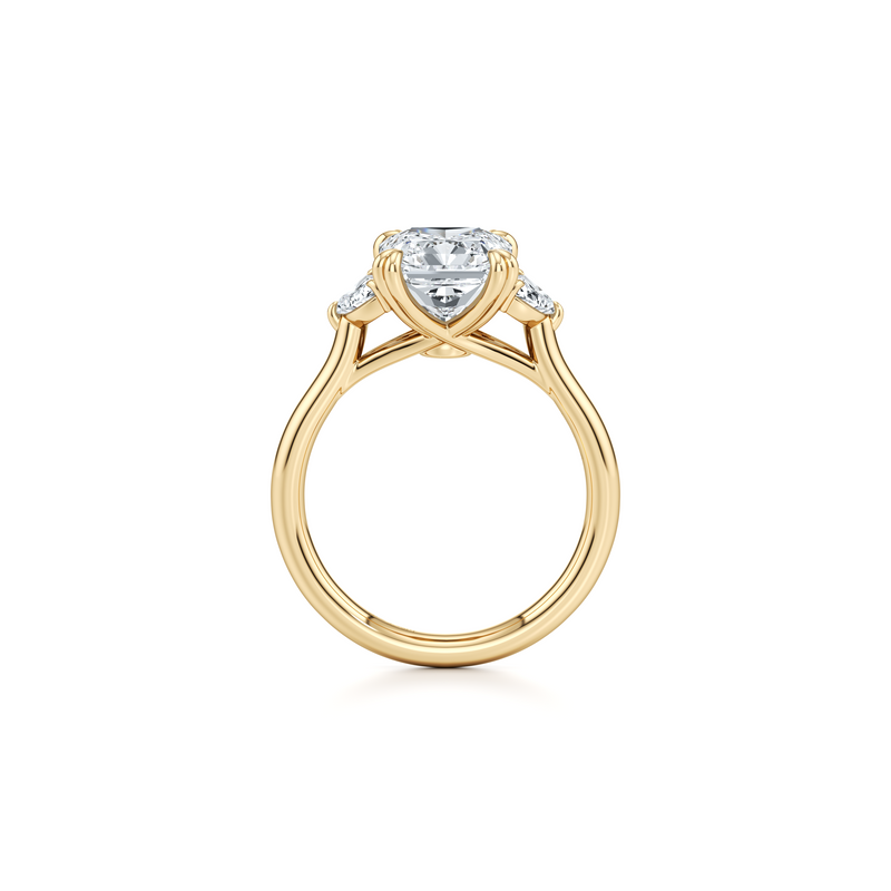 Elle Half Moon Three Stone Lab Diamond Engagement Ring image 89