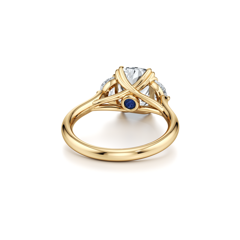 Elle Half Moon Three Stone Lab Diamond Engagement Ring image 48