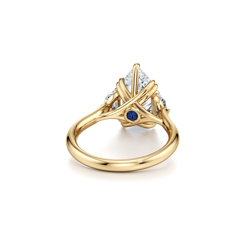 Elle Half Moon Three Stone Lab Diamond Engagement Ring image 108