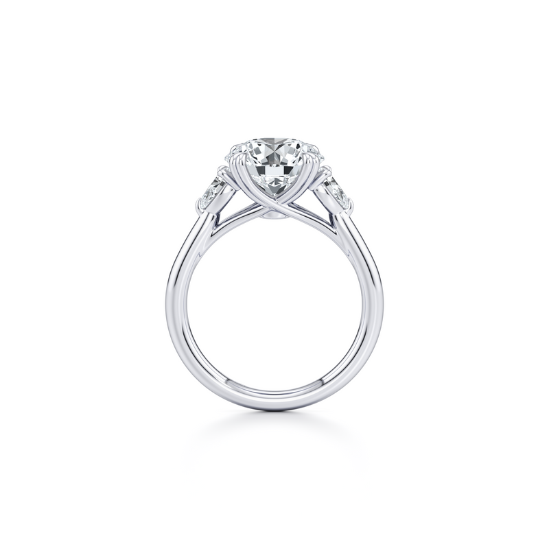 Elle Pear Three Stone Lab Diamond Engagement Ring image 4