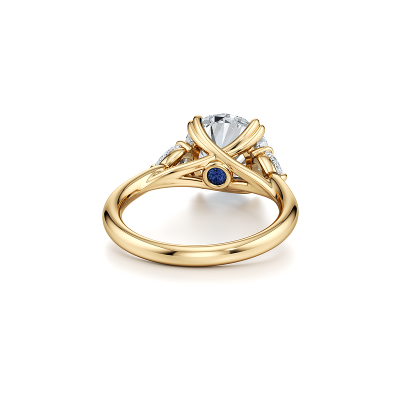 Elle Pear Three Stone Lab Diamond Engagement Ring image 8