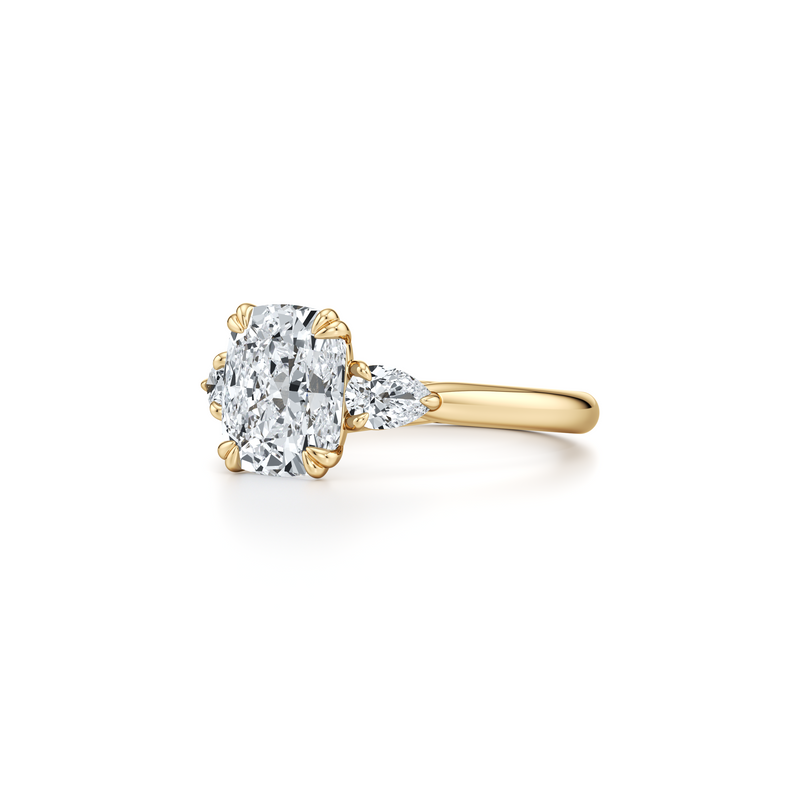 Elle Pear Three Stone Lab Diamond Engagement Ring image 47