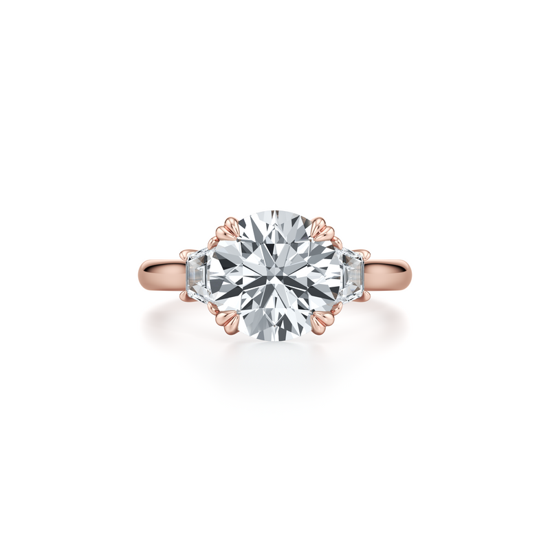 Elle Trapezoid Three Stone Lab Diamond Engagement Ring image 11