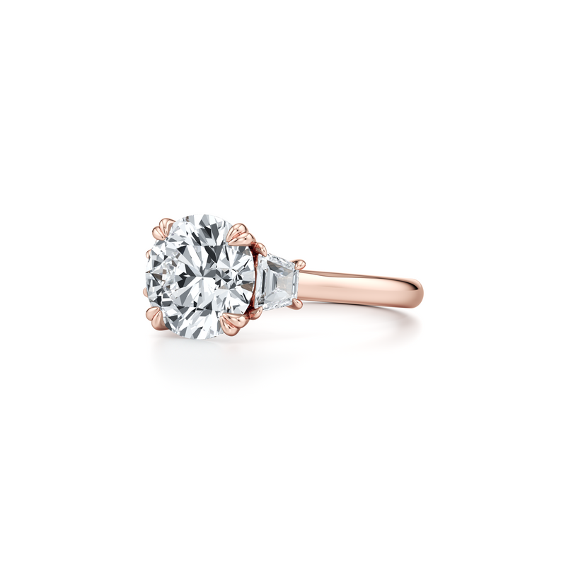 Elle Trapezoid Three Stone Lab Diamond Engagement Ring image 12