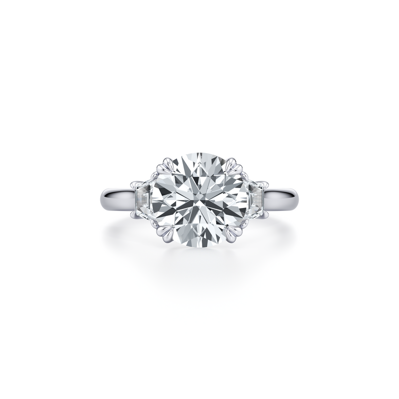 Elle Trapezoid Three Stone Lab Diamond Engagement Ring image 1