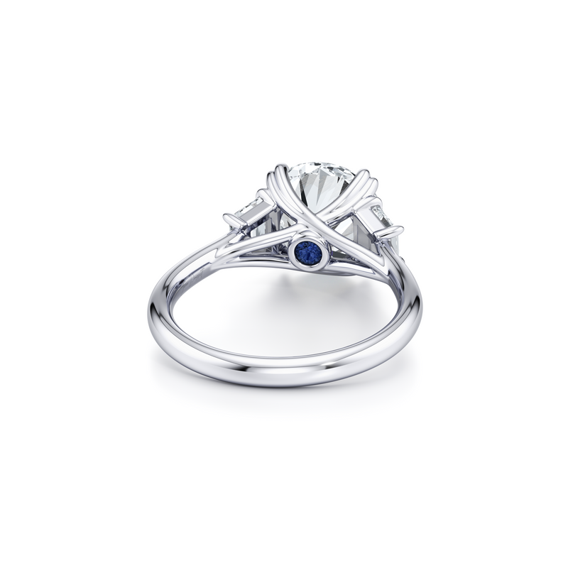 Elle Trapezoid Three Stone Lab Diamond Engagement Ring image 3
