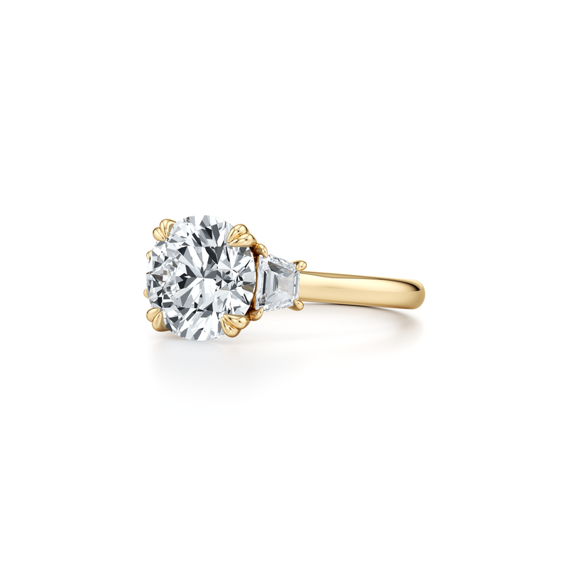 Elle Trapezoid Three Stone Lab Diamond Engagement Ring image 7