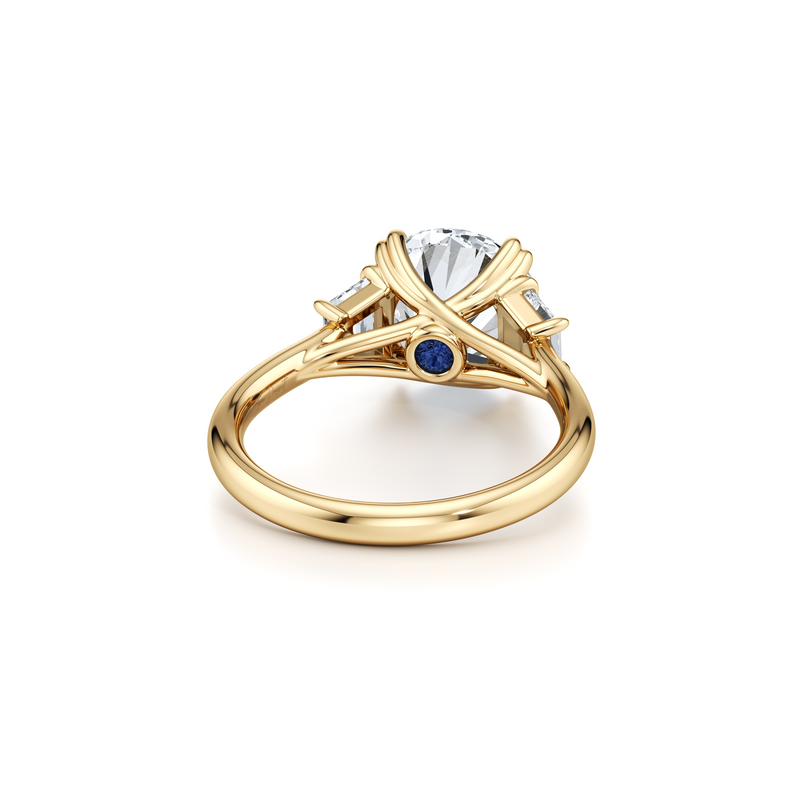 Elle Trapezoid Three Stone Lab Diamond Engagement Ring image 8