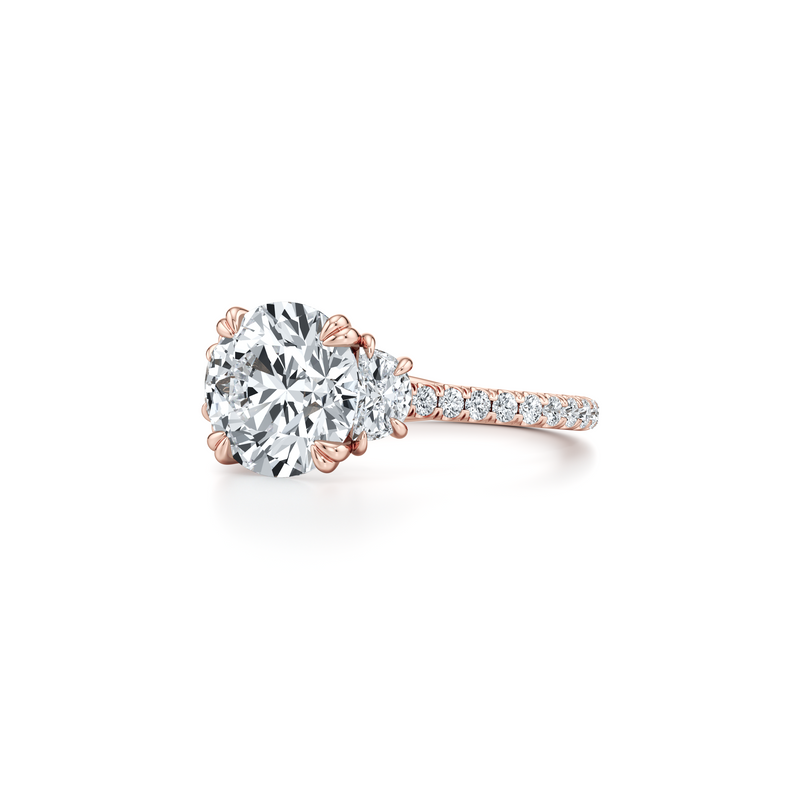 Elle Half Moon Three Stone Lab Diamond Engagement Ring image 12