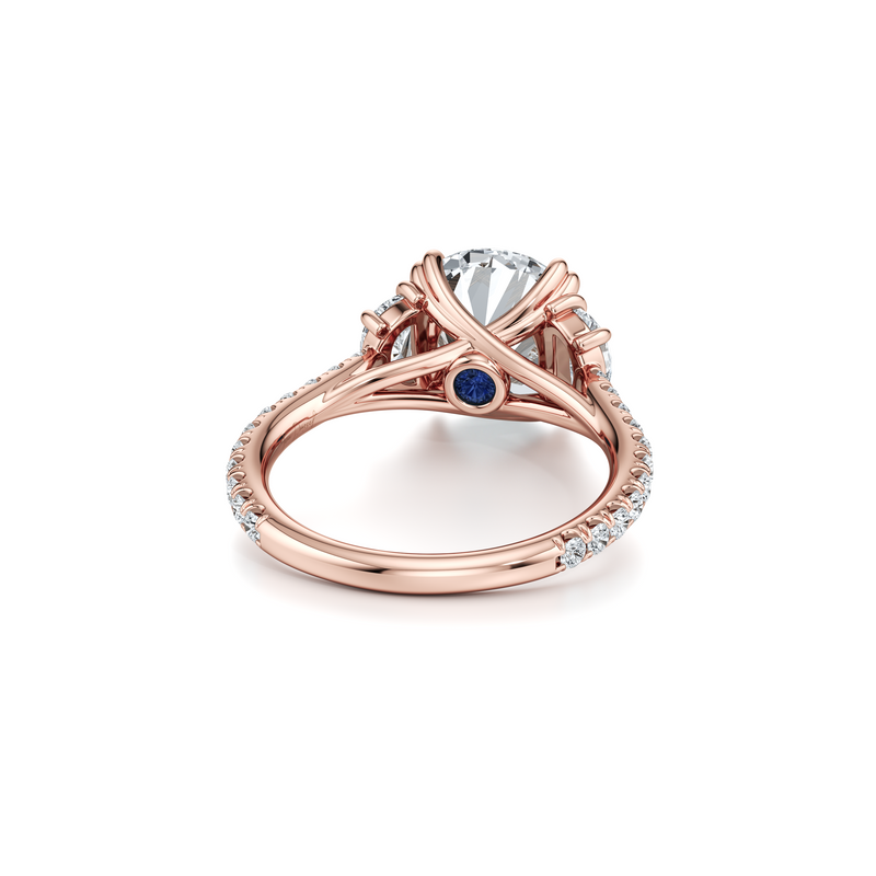 Elle Half Moon Three Stone Lab Diamond Engagement Ring image 13