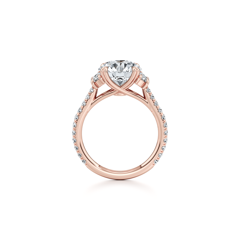 Elle Half Moon Three Stone Lab Diamond Engagement Ring image 14
