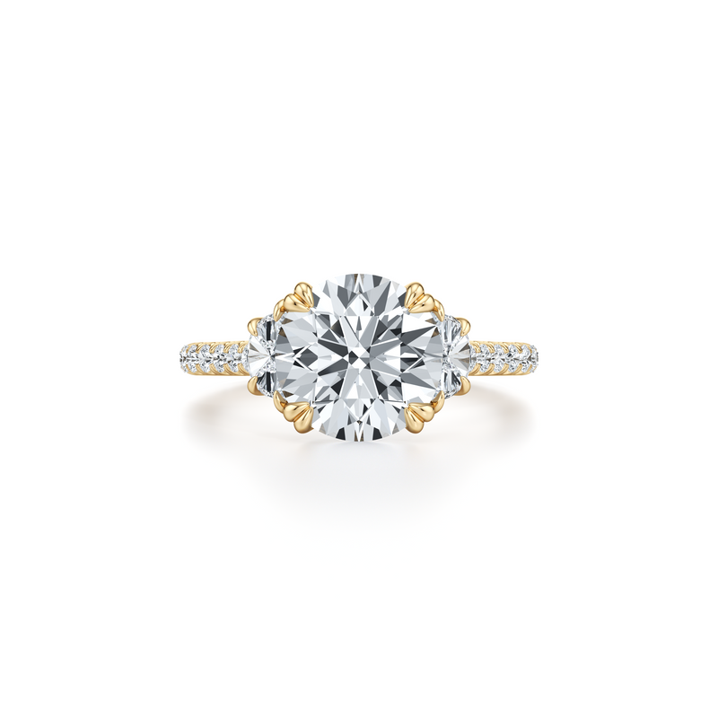 Elle Half Moon Three Stone Lab Diamond Engagement Ring image 6
