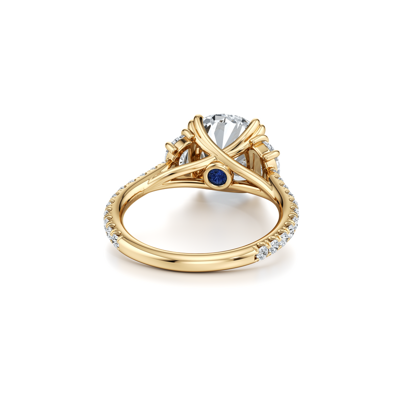 Elle Half Moon Three Stone Lab Diamond Engagement Ring image 8