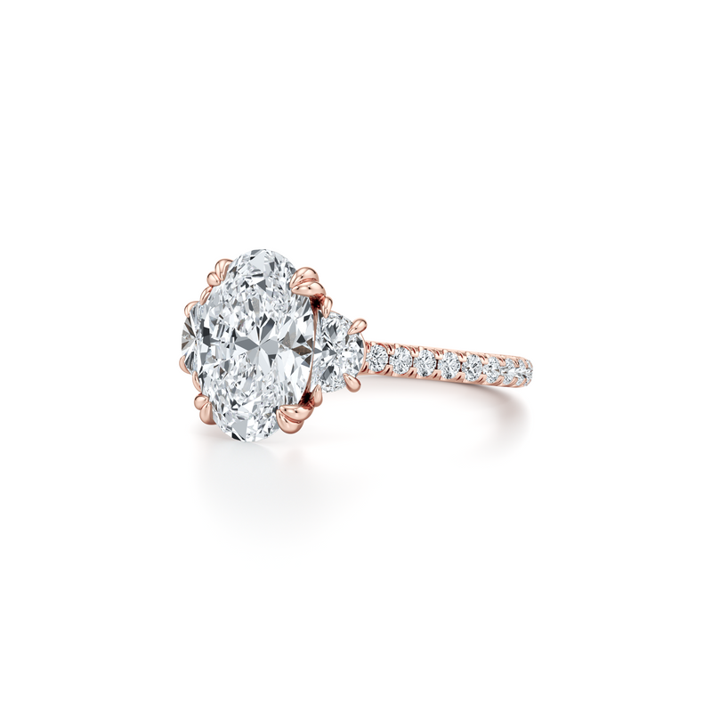 Elle Half Moon Three Stone Lab Diamond Engagement Ring image 32
