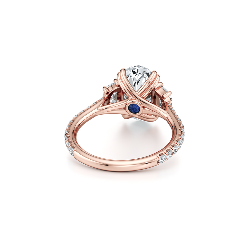 Elle Half Moon Three Stone Lab Diamond Engagement Ring image 33