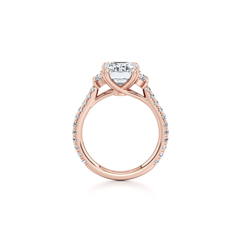 Elle Half Moon Three Stone Lab Diamond Engagement Ring image 74