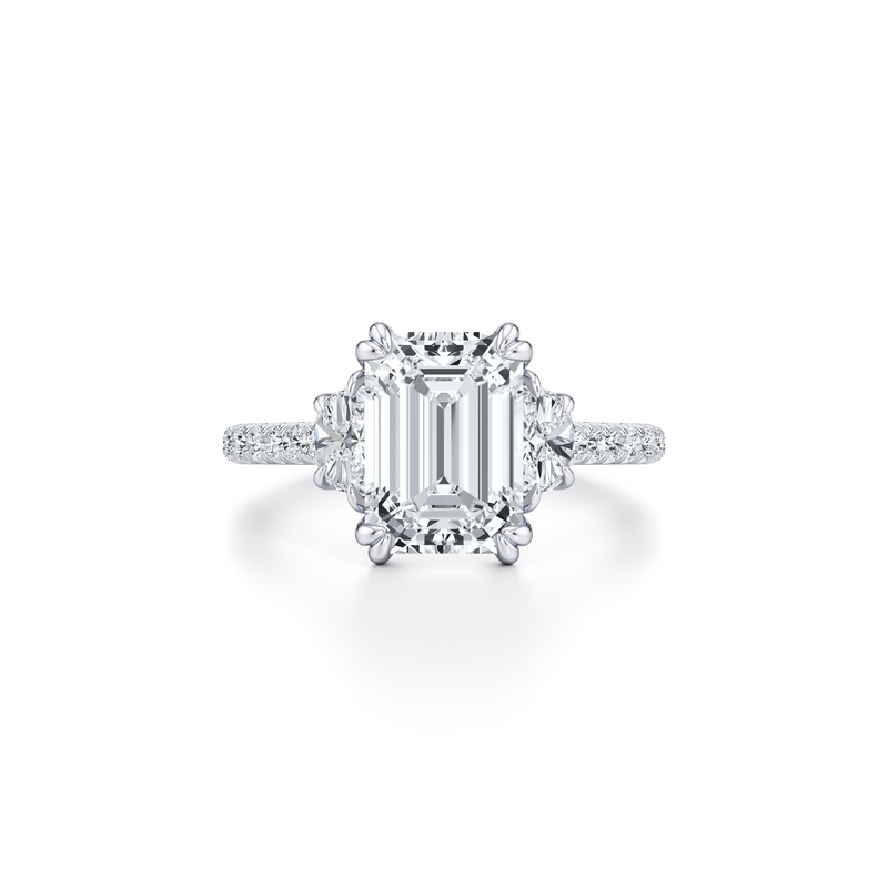 Elle Half Moon Three Stone Lab Diamond Engagement Ring image 61